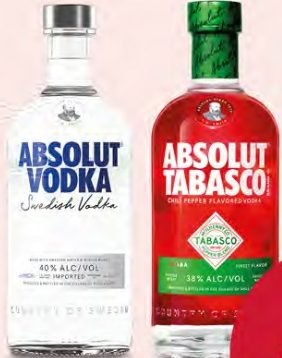 Vodka Absolut - original ou tabasco