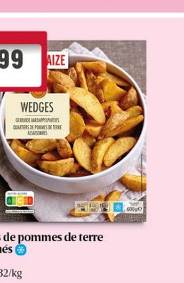Quartiers de pommes de terre assaisonnées Wedges