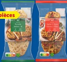 CHEF SELECT Focaccia poivrons-olives ou mozzarella-fines herbes