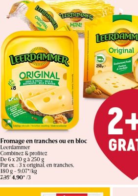 Fromage en tranches ou en bloc - Leerdammer Original