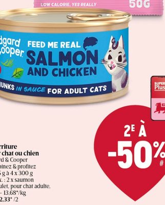 Edgard & Cooper Feed Me Real Salmon and Chicken pour chat