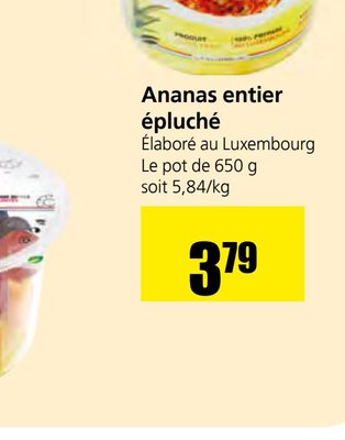Ananas entier épluché