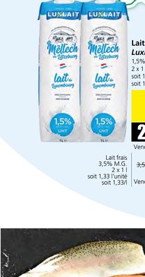 Lait frais 3,5% M.G. Luxlait