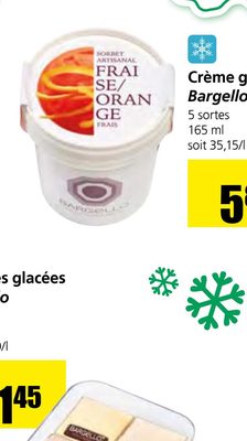 Crème glacée ou sorbet Bargello