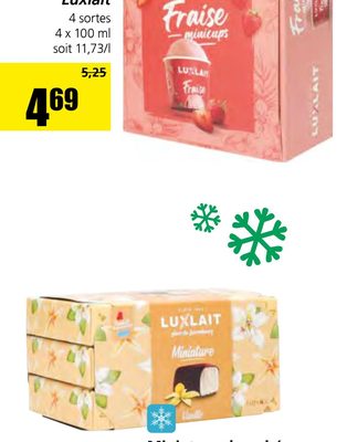 Mini pots Luxlait Fraise - 4 sortes