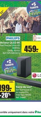 Téléviseur QLED 4K Philips 55 pouces