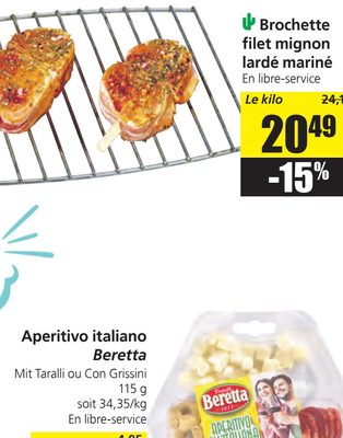 Brochette filet mignon lardé mariné