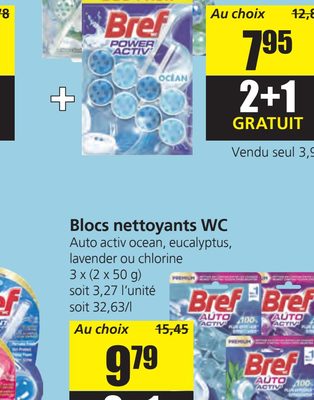 Blocs nettoyants WC Poweractiv lavande, ocean, flower ou pronature & eucalyptus