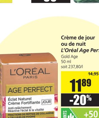 Crème de jour ou de nuit L'Oréal Age Perfect