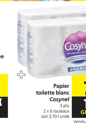 Papier toilette blanc Cosynel