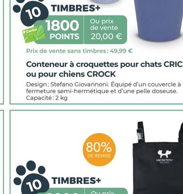 Conteneur à croquettes pour chat CRICK ou pour chiens CRICK