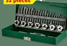 PARKSIDE Set de tarauds et filières, 32 pièces