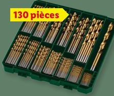 Set de forets HSS, 130 pièces