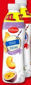 Yogo à boire XXL goût fraise ou pêche Fruit de la passion